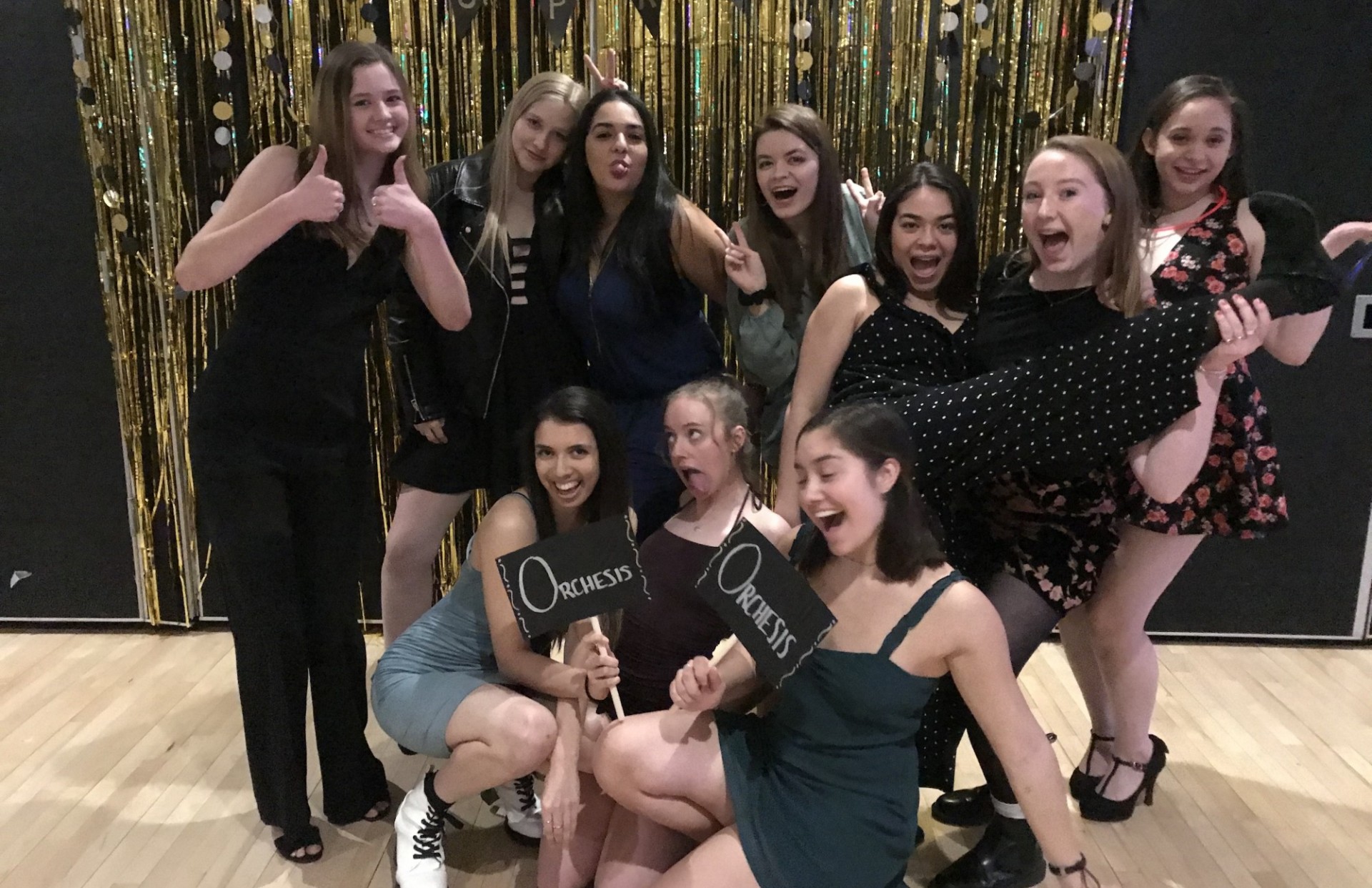 Some members of Orchesis Board 2020 at CUPAL showcase 2020
