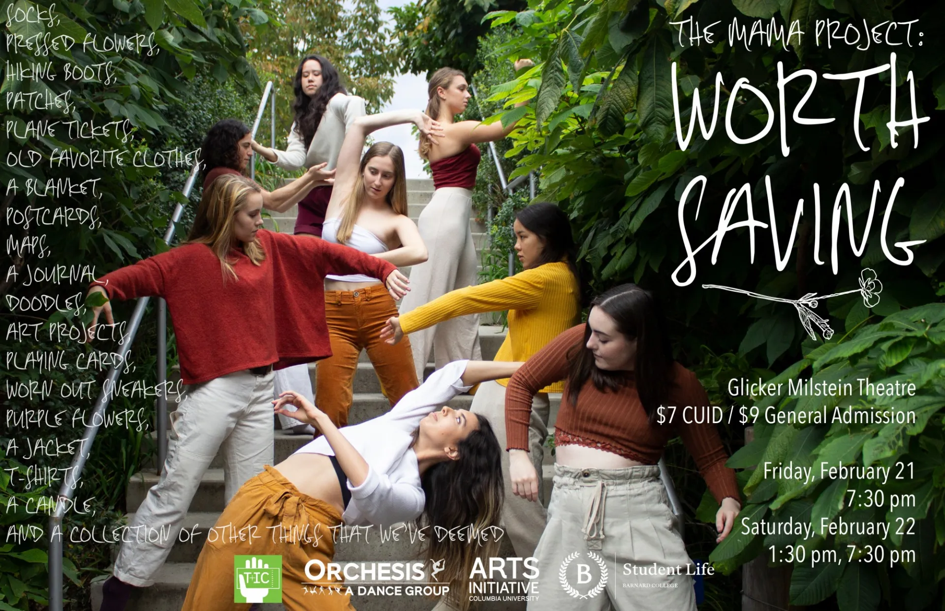 Cast of Worth Saving (The MaMa Project 2019-2020, choreographed by Zoe Novello) in promotional photography captured by Jillian Roche