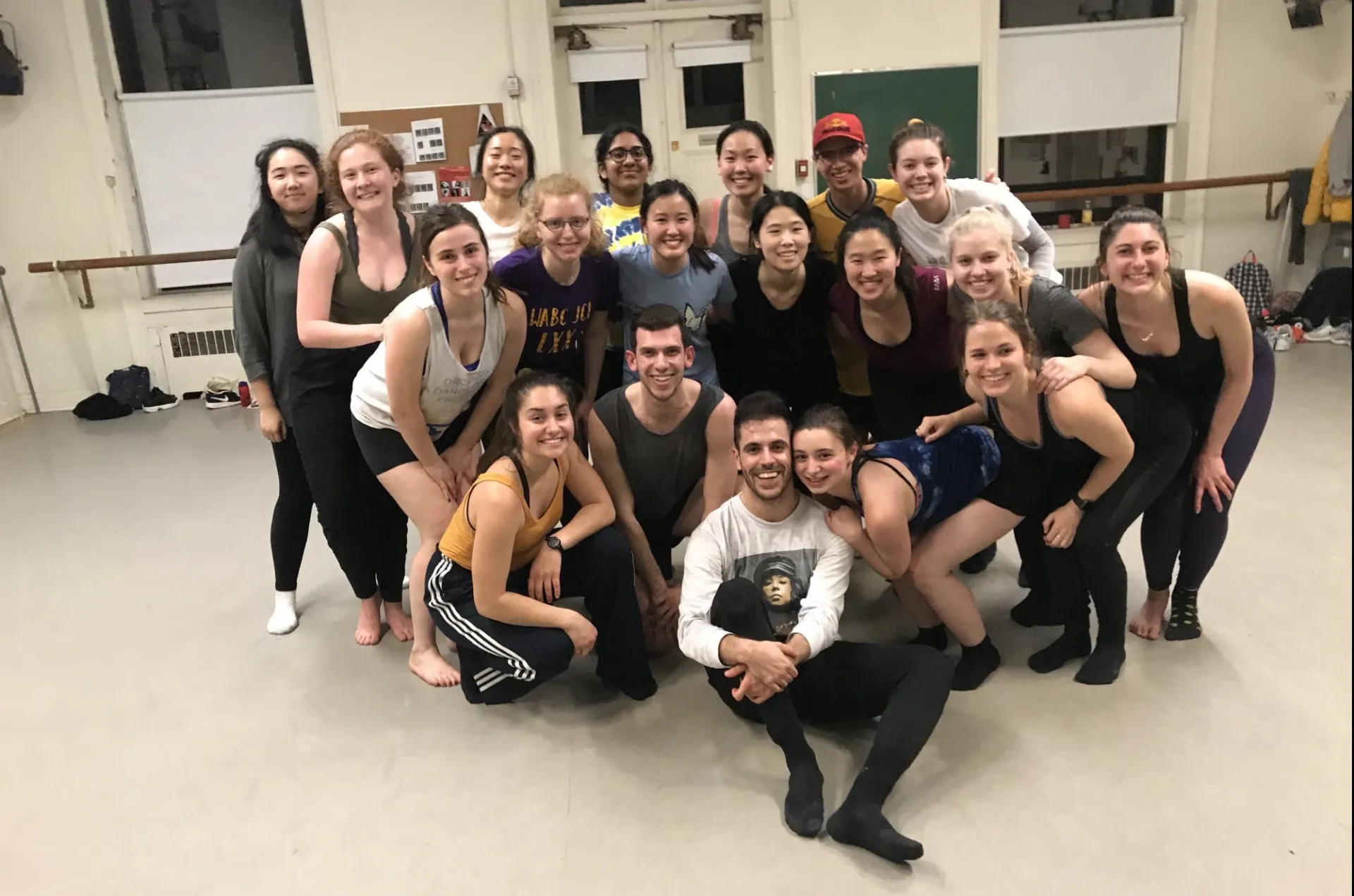 Group photo of dancers after master class taught by Kosta Karakashyan.