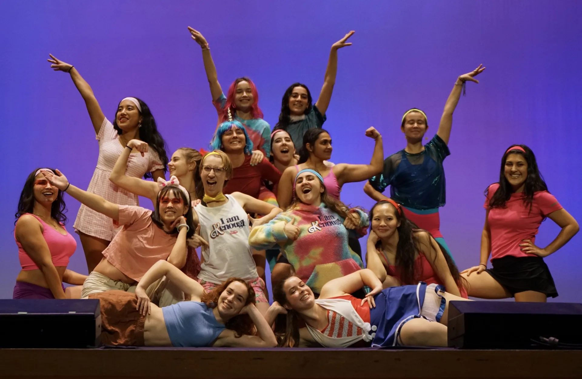 Dancers from our Fall 2023 show performing choreography by Tal Bloom and Madeleine Rosenthal onstage.